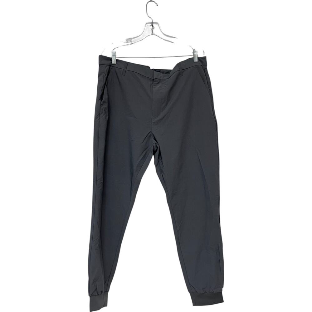 Zachary Prell Jogger Pants Men 38 Gray Nylon Spandex Flat Front Slash Pocket NWT
